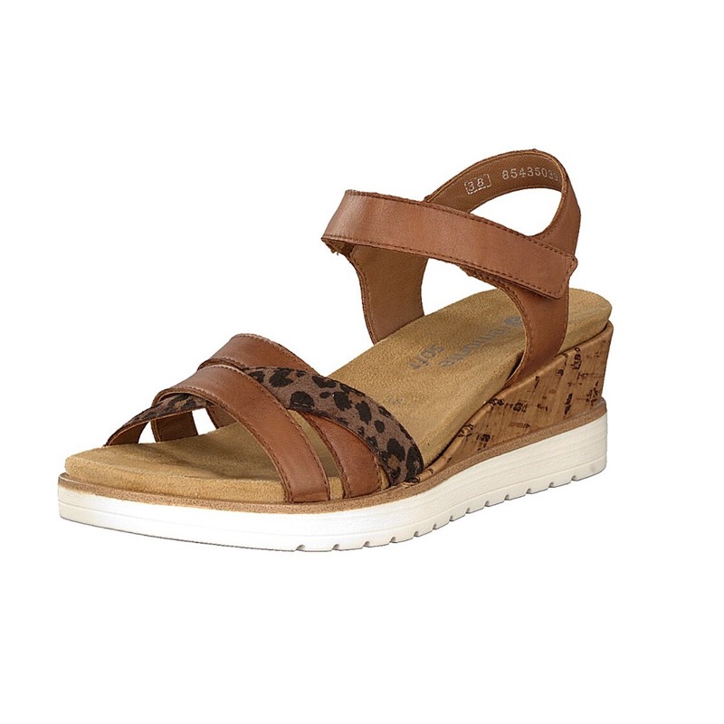 Sandalias Cunha Rieker R6153-24 Para Mulher - Marrom